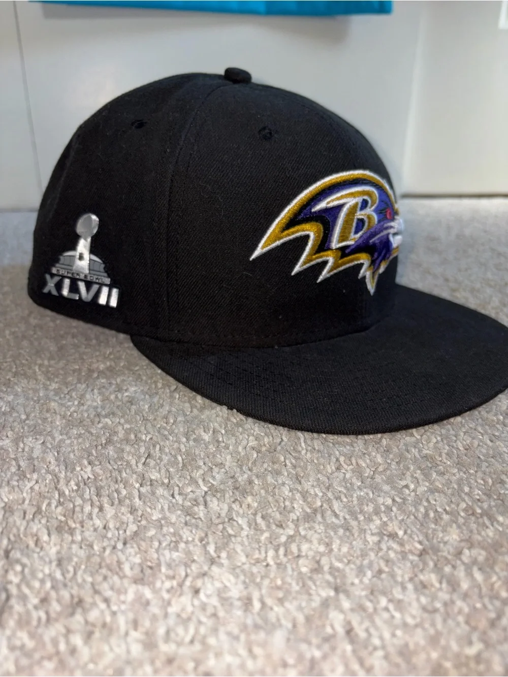 New Era Baltimore Ravens Super Bowl  Fitted 59FIFTY Cap Size 8